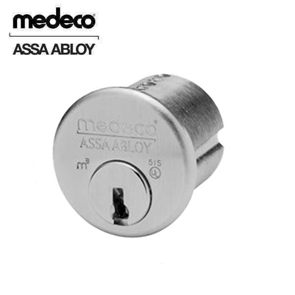 Medeco - M3 Biaxial - High Security - 1-1/4" Mortise Cylinder - 26 - Satin Chrome - (Sub- Assembled) - UHS Hardware Medeco - M3 Biaxial - High Security - 1-1/4" Mortise Cylinder - 26 - Satin Chrome - (Sub- Assembled) - UHS Hardware