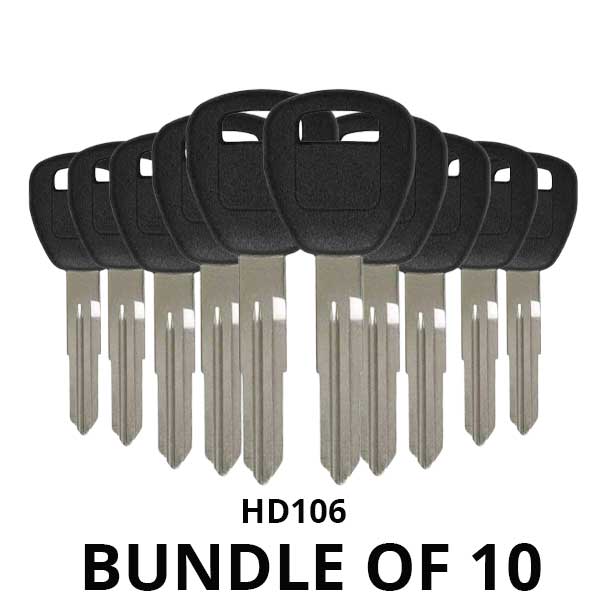 1997-2006 Honda Acura HD106 Transponder Key (BUNDLE OF 10) - UHS Hardware 1997-2006 Honda Acura HD106 Transponder Key (BUNDLE OF 10) - UHS Hardware