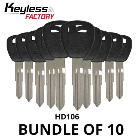 1997-2006 Honda Acura HD106 Transponder Key (BUNDLE OF 10) - UHS Hardware 1997-2006 Honda Acura HD106 Transponder Key (BUNDLE OF 10) - UHS Hardware