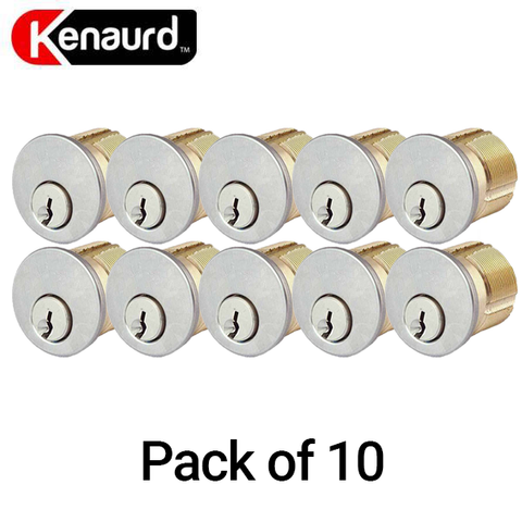 10 X Premium Mortise Cylinder - 1" - 26D - Satin Chrome (Bundle of 10) - UHS Hardware