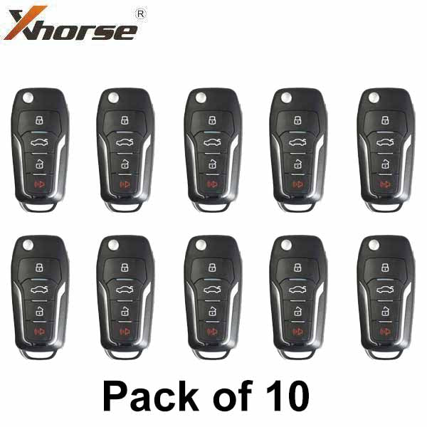Xhorse VVDI Super Remote / Ford Style / 4-Button Universal Flip Key w/ Super Chip (Pack of 10) - UHS Hardware Xhorse VVDI Super Remote / Ford Style / 4-Button Universal Flip Key w/ Super Chip (Pack of 10) - UHS Hardware
