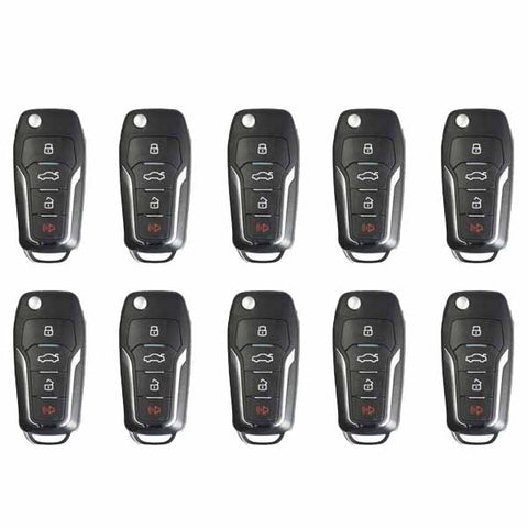 Xhorse VVDI Super Remote / Ford Style / 4-Button Universal Flip Key w/ Super Chip (Pack of 10) - UHS Hardware Xhorse VVDI Super Remote / Ford Style / 4-Button Universal Flip Key w/ Super Chip (Pack of 10) - UHS Hardware