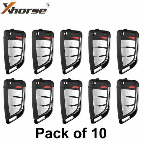 Xhorse - Knife Style / 4-Button Universal Remote Flip Key for VVDI Key Tool (Wired) (Pack of 10) - UHS Hardware Xhorse - Knife Style / 4-Button Universal Remote Flip Key for VVDI Key Tool (Wired) (Pack of 10) - UHS Hardware