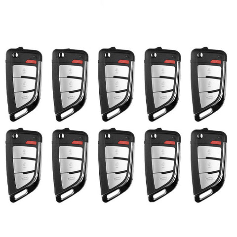 Xhorse - Knife Style / 4-Button Universal Remote Flip Key for VVDI Key Tool (Wired) (Pack of 10) - UHS Hardware Xhorse - Knife Style / 4-Button Universal Remote Flip Key for VVDI Key Tool (Wired) (Pack of 10) - UHS Hardware