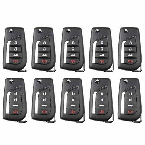 Xhorse - Toyota Style / 4-Button Universal Remote Flip Key for VVDI Key Tools (Wired) (Pack of 10) - UHS Hardware Xhorse - Toyota Style / 4-Button Universal Remote Flip Key for VVDI Key Tools (Wired) (Pack of 10) - UHS Hardware