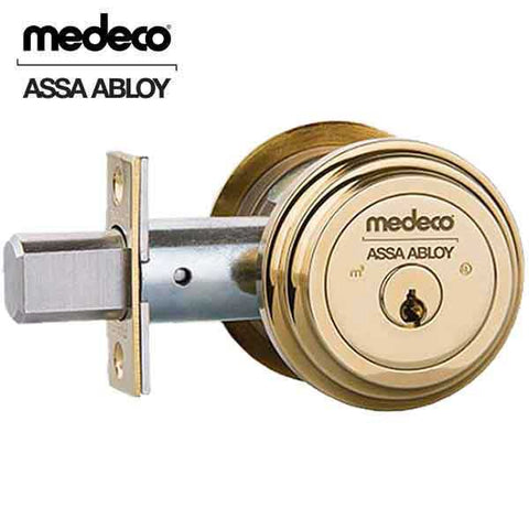 Medeco Residential 5 Pin BiLevel Single Deadbolt - 05 - Bright Brass - UHS Hardware Medeco Residential 5 Pin BiLevel Single Deadbolt - 05 - Bright Brass - UHS Hardware