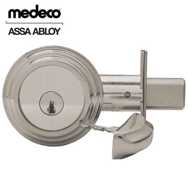Medeco Residential BiLevel - CAPTIVE Deadbolt - Backset 2-3/8" - 19 -Satin Nickel - UHS Hardware Medeco Residential BiLevel - CAPTIVE Deadbolt - Backset 2-3/8" - 19 -Satin Nickel - UHS Hardware