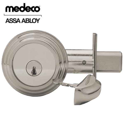 Medeco Residential BiLevel - CAPTIVE Deadbolt - Backset 2-3/8" - 19 -Satin Nickel - UHS Hardware Medeco Residential BiLevel - CAPTIVE Deadbolt - Backset 2-3/8" - 19 -Satin Nickel - UHS Hardware