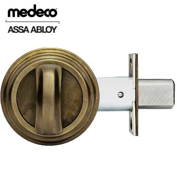 Medeco Residential BiLevel - Single Deadbolt - 09 - Antique Brass - UHS Hardware Medeco Residential BiLevel - Single Deadbolt - 09 - Antique Brass - UHS Hardware