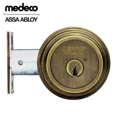 Medeco Residential BiLevel - Single Deadbolt - 09 - Antique Brass - UHS Hardware Medeco Residential BiLevel - Single Deadbolt - 09 - Antique Brass - UHS Hardware