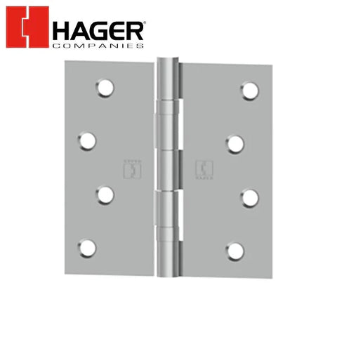 Hager - BB1741 - 5-Knuckle - Square Corner - Ball Bearing Hinges With Fasteners - Optional Size - Optional Finish Hager - BB1741 - 5-Knuckle - Square Corner - Ball Bearing Hinges With Fasteners - Optional Size - Optional Finish