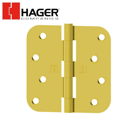 Hager - RC1841 - 5-Knuckle - Round Corner 5/8" Radius - Plain Bearing With Fasteners - 4" x 4" - Optional Finish Hager - RC1841 - 5-Knuckle - Round Corner 5/8" Radius - Plain Bearing With Fasteners - 4" x 4" - Optional Finish