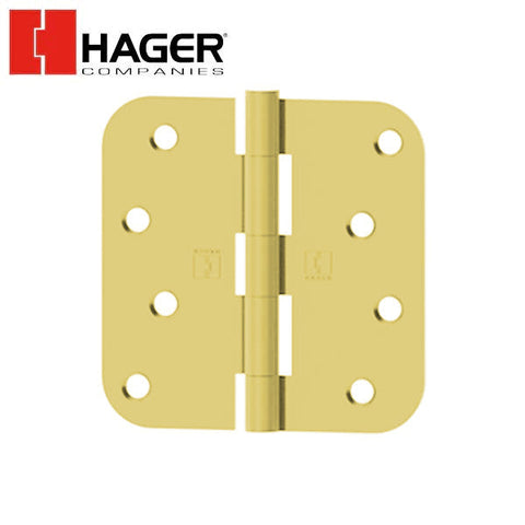 Hager - RC1841 - 5-Knuckle - Round Corner 5/8" Radius - Plain Bearing With Fasteners - 4" x 4" - Optional Finish Hager - RC1841 - 5-Knuckle - Round Corner 5/8" Radius - Plain Bearing With Fasteners - 4" x 4" - Optional Finish