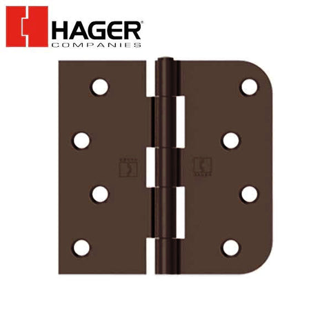 Hager - RC1847 - 5-Knuckle - Square by Round Corner 5/8" Radius - Plain Bearing with Fasteners - Rivet Pin - 4" x 4" - Optional Finish Hager - RC1847 - 5-Knuckle - Square by Round Corner 5/8" Radius - Plain Bearing with Fasteners - Rivet Pin - 4" x 4" - Optional Finish