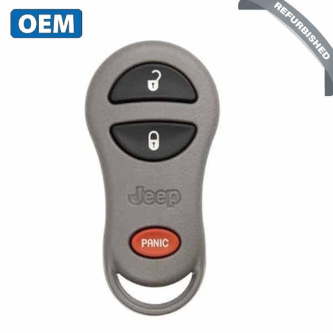 1999-2004 Jeep Cherokee / Grand Cherokee / 3-Button FOB Keyless Entry Remote / PN: 56036859 / 56036860 / GQ43VT9T/ (OEM) - UHS Hardware 1999-2004 Jeep Cherokee / Grand Cherokee / 3-Button FOB Keyless Entry Remote / PN: 56036859 / 56036860 / GQ43VT9T/ (OEM) - UHS Hardware