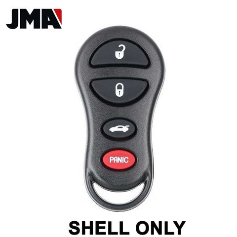 1999-2005 Chrysler Dodge Jeep / 4-Button Keyless Entry Remote Key SHELL for GQ43VT13T / GQ43VT17T / GQ43VT9T (JMA) - UHS Hardware 1999-2005 Chrysler Dodge Jeep / 4-Button Keyless Entry Remote Key SHELL for GQ43VT13T / GQ43VT17T / GQ43VT9T (JMA) - UHS Hardware
