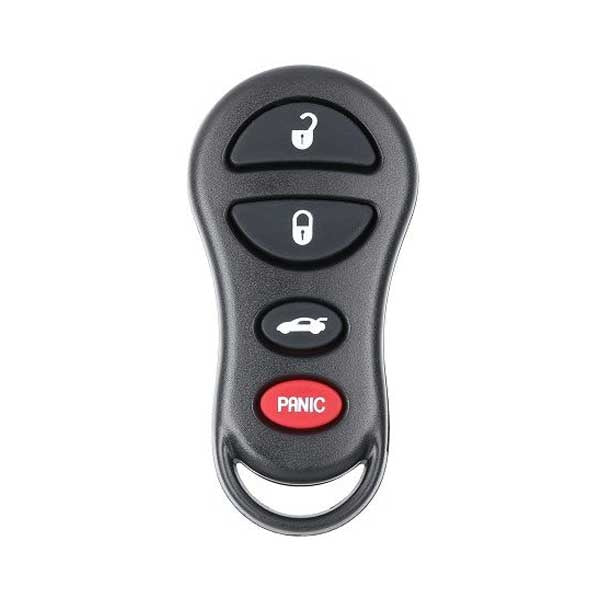 1999-2005 Chrysler Dodge Jeep / 4-Button Keyless Entry Remote Key SHELL for GQ43VT13T / GQ43VT17T / GQ43VT9T (JMA) - UHS Hardware 1999-2005 Chrysler Dodge Jeep / 4-Button Keyless Entry Remote Key SHELL for GQ43VT13T / GQ43VT17T / GQ43VT9T (JMA) - UHS Hardware