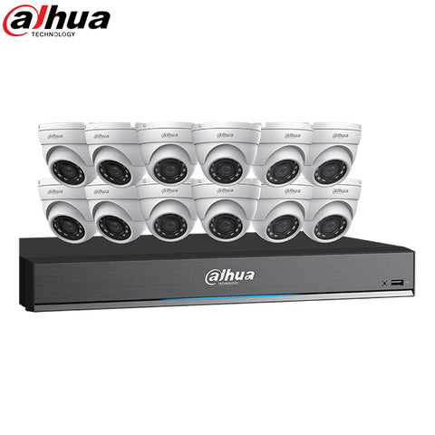 Dahua / HDCVI DVR Kit / 16 Channels / Penta-brid / 12 x 5MP, Mini Eyeball / 4K / DH-C7165E124 - UHS Hardware Dahua / HDCVI DVR Kit / 16 Channels / Penta-brid / 12 x 5MP, Mini Eyeball / 4K / DH-C7165E124 - UHS Hardware