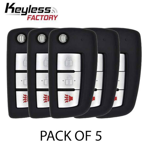 2014-2019 Nissan Rogue / 3-Button Flip Key / PN: 28268-4BA1A / CWTWB1G767 / (BUNDLE OF 5) (5xRFK-NIS-767) - UHS Hardware 2014-2019 Nissan Rogue / 3-Button Flip Key / PN: 28268-4BA1A / CWTWB1G767 / (BUNDLE OF 5) (5xRFK-NIS-767) - UHS Hardware