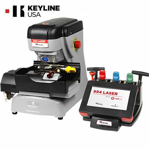 Keyline - 994 Laser - Key Cutting Machine - For Edge Cut And Automotive Laser Keys w/ 2 Jaws (A & C) - UHS Hardware Keyline - 994 Laser - Key Cutting Machine - For Edge Cut And Automotive Laser Keys w/ 2 Jaws (A & C) - UHS Hardware