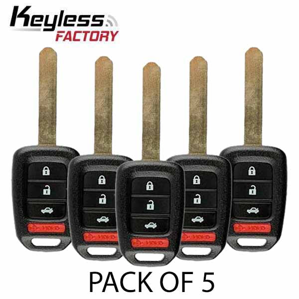 Replacement Key Fob Shell Case For Honda Accord Civic CR-V HR-V 2014-2018 – 4 Button, Black, FCC MLBHLIK6-1T