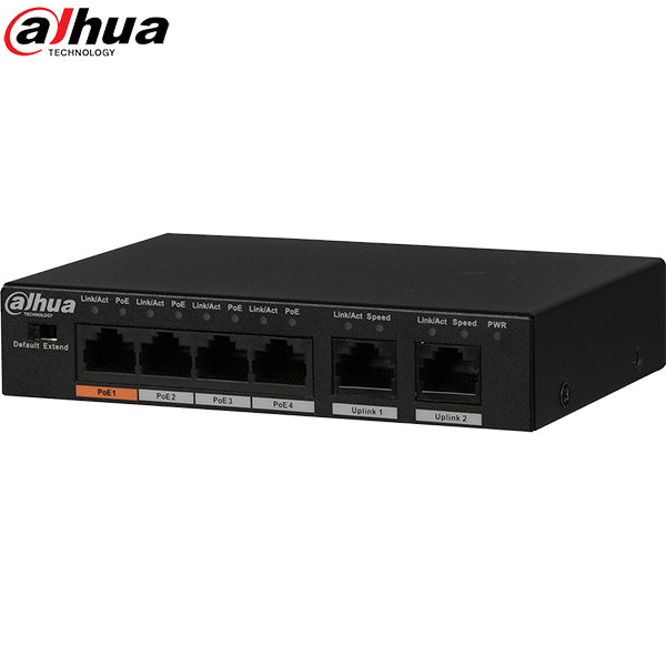 Dahua / 4-port PoE Ethernet switch 60W / 2MP / DH-PFS3006-4ET-60 - UHS Hardware Dahua / 4-port PoE Ethernet switch 60W / 2MP / DH-PFS3006-4ET-60 - UHS Hardware