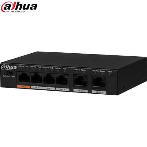 Dahua / 4-port PoE Ethernet switch 60W / 2MP / DH-PFS3006-4ET-60 - UHS Hardware Dahua / 4-port PoE Ethernet switch 60W / 2MP / DH-PFS3006-4ET-60 - UHS Hardware