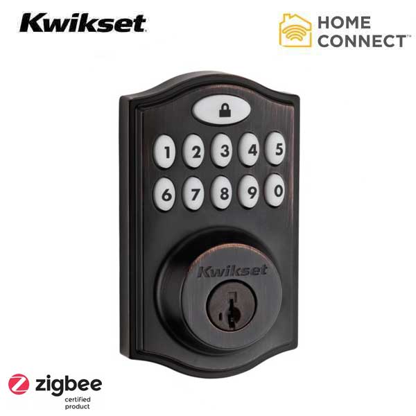 Kwikset - SmartCode 914 - Electronic Traditional Deadbolt w/ Home Connect / Zigbee / SmartKey  - US11P - Venetian Bronze - UHS Hardware Kwikset - SmartCode 914 - Electronic Traditional Deadbolt w/ Home Connect / Zigbee / SmartKey  - US11P - Venetian Bronze - UHS Hardware