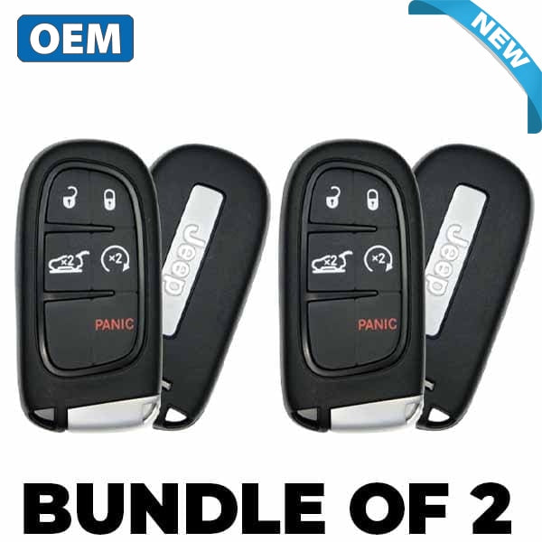 2 x 2014-2021 Jeep Cherokee / 5-Button Smart Key / PN: 68141580AF / GQ4-54T (BUNDLE OF 2) - UHS Hardware 2 x 2014-2021 Jeep Cherokee / 5-Button Smart Key / PN: 68141580AF / GQ4-54T (BUNDLE OF 2) - UHS Hardware