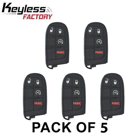 5 x 2011-2020 Jeep Dodge / 4-Button Smart Key / M3N-40821302 (AFTERMARKET) (Pack of 5) - UHS Hardware 5 x 2011-2020 Jeep Dodge / 4-Button Smart Key / M3N-40821302 (AFTERMARKET) (Pack of 5) - UHS Hardware