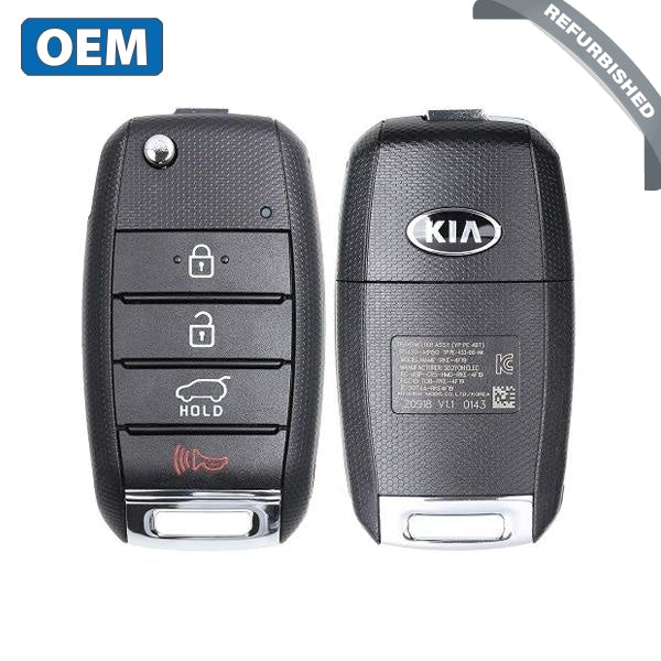 2015-2018 Kia Sedona / 4-Button Flip Key / KK10 / PN: 95430-A9100 / TQ8-RKE-4F19 (OEM) - UHS Hardware 2015-2018 Kia Sedona / 4-Button Flip Key / KK10 / PN: 95430-A9100 / TQ8-RKE-4F19 (OEM) - UHS Hardware