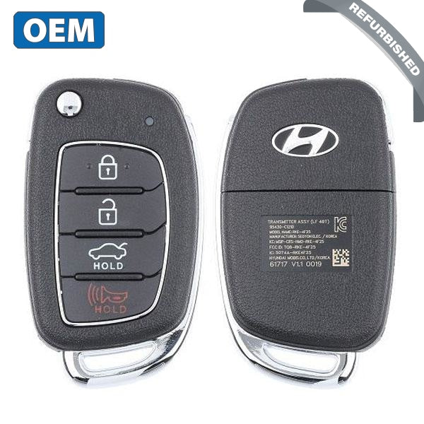 2017-2020 Hyundai Sonata / 4-Button Flip Key / PN: 95430-C1210 / TQ8-RKE-4F25 (LF 4BT) (OEM) - UHS Hardware 2017-2020 Hyundai Sonata / 4-Button Flip Key / PN: 95430-C1210 / TQ8-RKE-4F25 (LF 4BT) (OEM) - UHS Hardware