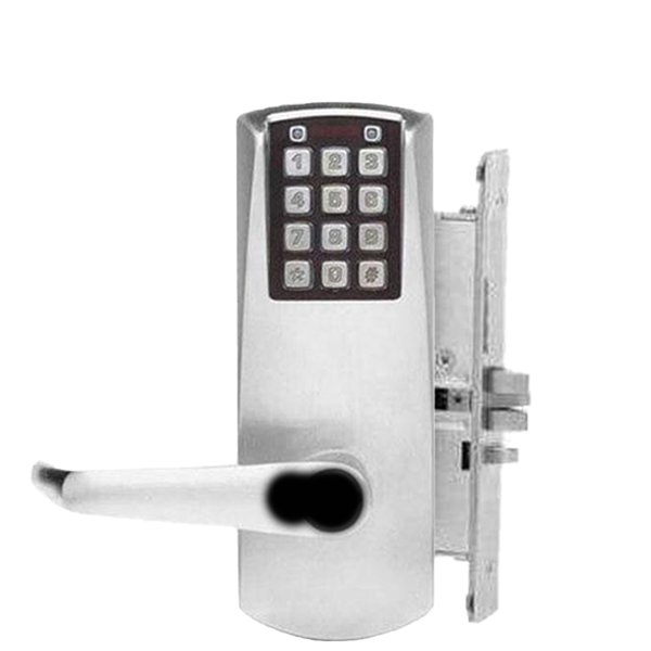 E-Plex - E2066B - Electronic Pushbutton Mortise Lever Lock - SFIC - 2¾" Backset - Satin Chrome - Grade 1 - UHS Hardware E-Plex - E2066B - Electronic Pushbutton Mortise Lever Lock - SFIC - 2¾" Backset - Satin Chrome - Grade 1 - UHS Hardware