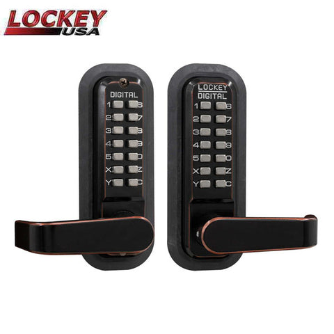 Lockey - 2835-DC - Mechanical Keypad - Keyless Lock - Lever - Passage - Double Combination - UHS Hardware Lockey - 2835-DC - Mechanical Keypad - Keyless Lock - Lever - Passage - Double Combination - UHS Hardware