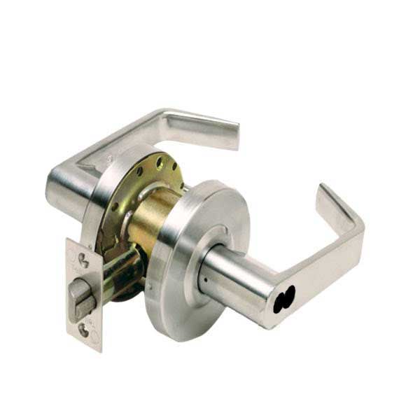 TELL - CL102262 - Standard Duty Cylindrical Leverset - Cortland - Classroom - IC Core - 2 3/4" Backset - Satin Chrome - Grade 2 - UHS Hardware TELL - CL102262 - Standard Duty Cylindrical Leverset - Cortland - Classroom - IC Core - 2 3/4" Backset - Satin Chrome - Grade 2 - UHS Hardware
