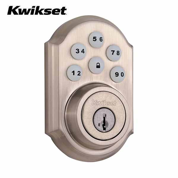 Kwikset - 910 SmartCode Traditional Electronic Deadbolt with Z-Wave Technology - Satin Nickel Finish - UHS Hardware Kwikset - 910 SmartCode Traditional Electronic Deadbolt with Z-Wave Technology - Satin Nickel Finish - UHS Hardware