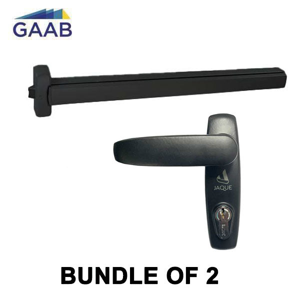 GAAB - T391-01 Panic Exit Device & T800M11 Lever Exit Trim - Matte Black (Bundle of 2) - UHS Hardware GAAB - T391-01 Panic Exit Device & T800M11 Lever Exit Trim - Matte Black (Bundle of 2) - UHS Hardware