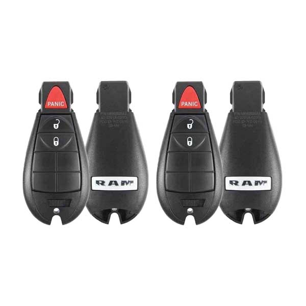 2 x 2013-2019 Dodge RAM / 3-Button Remote Fobik Key / PN:56046953AE / GQ4-53T (OEM Refurb) (2 for 1) - UHS Hardware