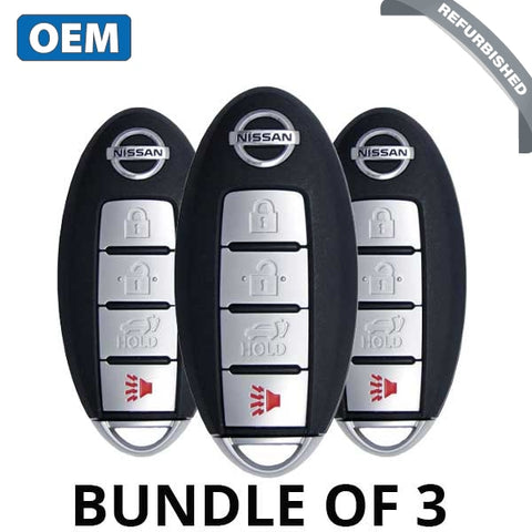 3 x 2015-2017 Nissan Murano / Pathfinder / 4-Button Smart Key / PN: S180144323 / KR5S180144014 (BUNDLE OF 3) - UHS Hardware 3 x 2015-2017 Nissan Murano / Pathfinder / 4-Button Smart Key / PN: S180144323 / KR5S180144014 (BUNDLE OF 3) - UHS Hardware