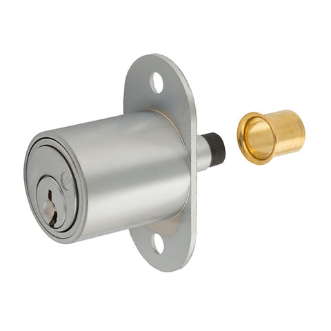 Olympus - 300SD - Sliding Door Plunger Lock - Satin Chrome - 7/8" Material Thickness - Optional Keying - Grade 1 - UHS Hardware Olympus - 300SD - Sliding Door Plunger Lock - Satin Chrome - 7/8" Material Thickness - Optional Keying - Grade 1 - UHS Hardware