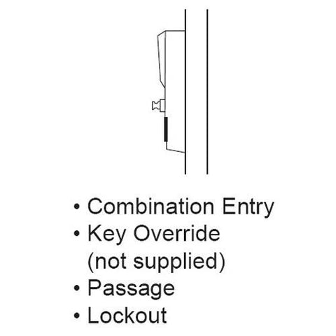 Simplex 3001 Pushbutton Narrow Stile Lock - 26D - Thumbturn - w/ Key Override in Satin Chrome - UHS Hardware Simplex 3001 Pushbutton Narrow Stile Lock - 26D - Thumbturn - w/ Key Override in Satin Chrome - UHS Hardware