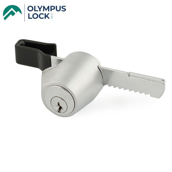 Olympus - 329R - Sliding Door Showcase/Ratchet Lock - Satin Chrome - Optional Keying - Grade 1 - UHS Hardware Olympus - 329R - Sliding Door Showcase/Ratchet Lock - Satin Chrome - Optional Keying - Grade 1 - UHS Hardware