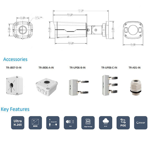 Uniview / IP Cameras / Bullet / 2.8-12mm AF Automatic Focusing and Motorized Zoom Lens / 5MP / Smart IR / IP67 / WDR / UNV-2325SBR5-DPZ-F - UHS Hardware Uniview / IP Cameras / Bullet / 2.8-12mm AF Automatic Focusing and Motorized Zoom Lens / 5MP / Smart IR / IP67 / WDR / UNV-2325SBR5-DPZ-F - UHS Hardware