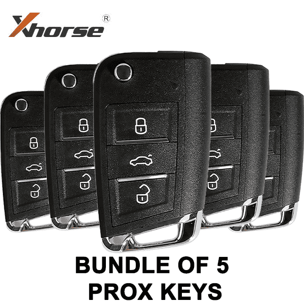 MQB Style 3-Button Universal Flip Key w/ Proximity Function for VVDI Key Tool (Xhorse) (BUNDLE of 5) - UHS Hardware MQB Style 3-Button Universal Flip Key w/ Proximity Function for VVDI Key Tool (Xhorse) (BUNDLE of 5) - UHS Hardware