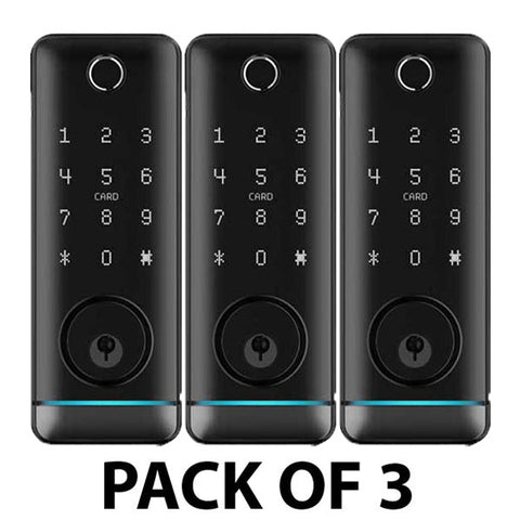 3 x DeGuard Pro - Premium Electronic Keyless Entry Smart Deadbolt - T1B - Bluetooth / Fingerprint / RFID / Wi-Fi - IP55 - Black (Bundle of 3) 3 x DeGuard Pro - Premium Electronic Keyless Entry Smart Deadbolt - T1B - Bluetooth / Fingerprint / RFID / Wi-Fi - IP55 - Black (Bundle of 3)