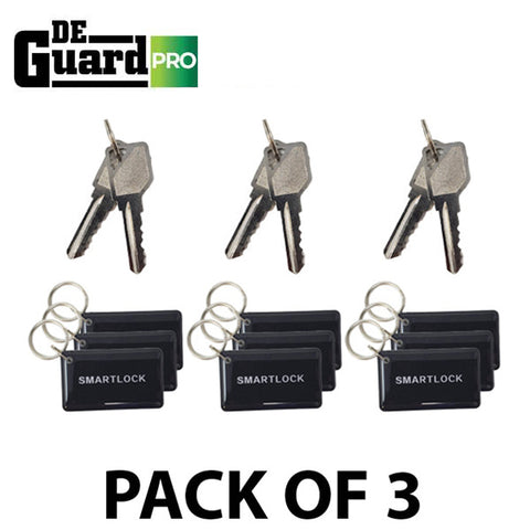 3 x DeGuard Pro - Premium Electronic Keyless Entry Smart Deadbolt - T1B - Bluetooth / Fingerprint / RFID / Wi-Fi - IP55 - Silver (Bundle of 3) 3 x DeGuard Pro - Premium Electronic Keyless Entry Smart Deadbolt - T1B - Bluetooth / Fingerprint / RFID / Wi-Fi - IP55 - Silver (Bundle of 3)