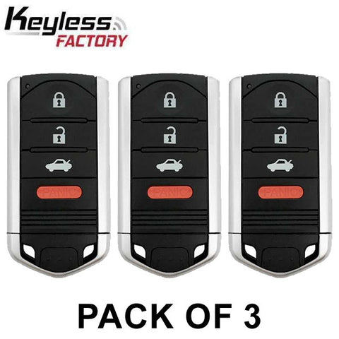 3 x 2009-2014 Acura TL / 4-Button Smart Key / PN: 72147-TK4-A71 / M3N5WY8145 (AFTERMARKET) (Pack of 3) - UHS Hardware 3 x 2009-2014 Acura TL / 4-Button Smart Key / PN: 72147-TK4-A71 / M3N5WY8145 (AFTERMARKET) (Pack of 3) - UHS Hardware