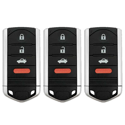3 x 2009-2014 Acura TL / 4-Button Smart Key / PN: 72147-TK4-A71 / M3N5WY8145 (AFTERMARKET) (Pack of 3) - UHS Hardware 3 x 2009-2014 Acura TL / 4-Button Smart Key / PN: 72147-TK4-A71 / M3N5WY8145 (AFTERMARKET) (Pack of 3) - UHS Hardware
