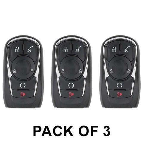 3 x 2018-2020 Buick / 5-Button Smart Key / PN: 13521090 / HYQ4EA (AFTERMARKET) (Pack of 3) - UHS Hardware 3 x 2018-2020 Buick / 5-Button Smart Key / PN: 13521090 / HYQ4EA (AFTERMARKET) (Pack of 3) - UHS Hardware