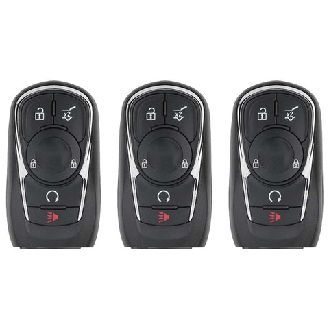 3 x 2018-2020 Buick / 5-Button Smart Key / PN: 13521090 / HYQ4EA (AFTERMARKET) (Pack of 3) - UHS Hardware 3 x 2018-2020 Buick / 5-Button Smart Key / PN: 13521090 / HYQ4EA (AFTERMARKET) (Pack of 3) - UHS Hardware